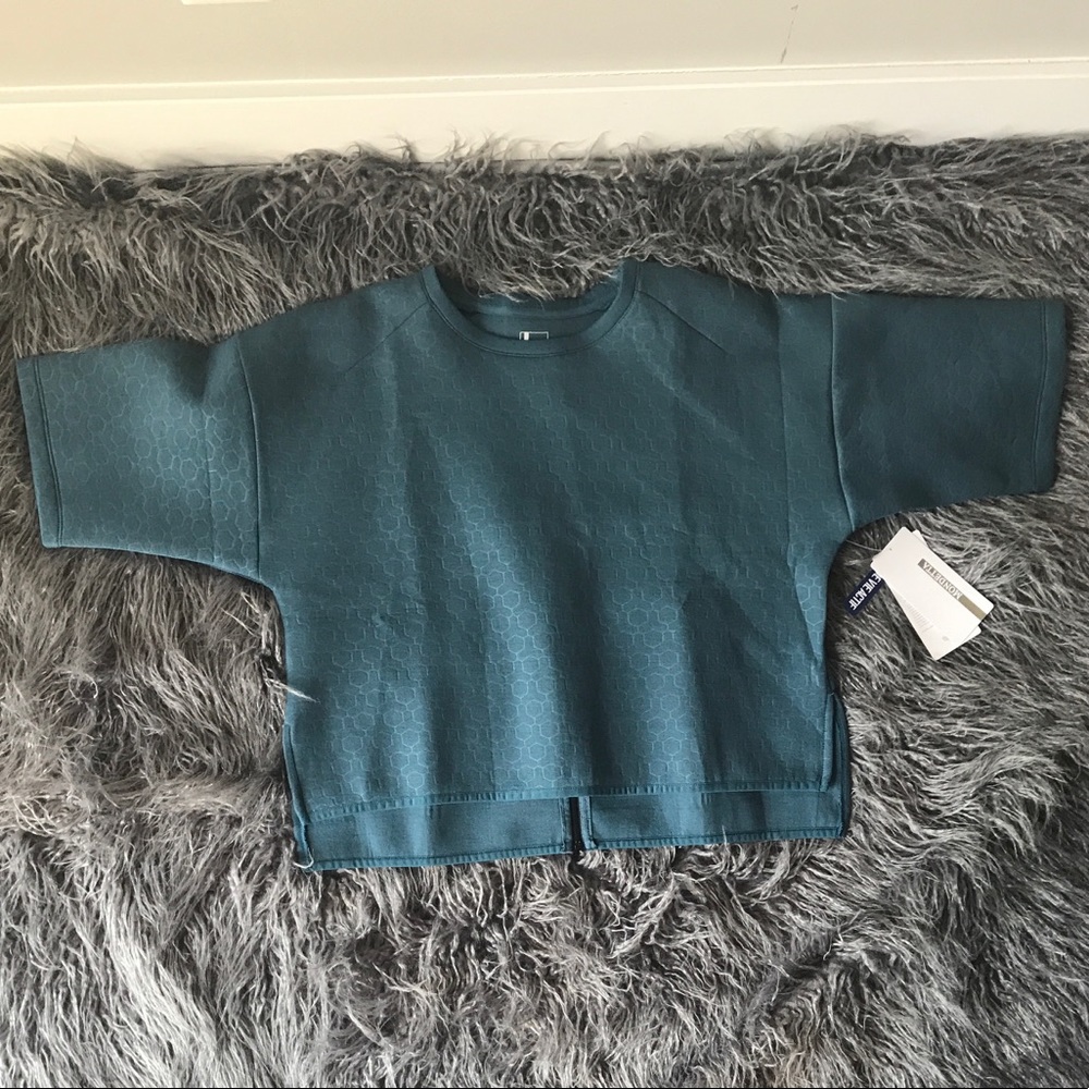Mondetta Athletic Top w Honeycomb Detail Back Zipper Small Crew Neck Pullover
